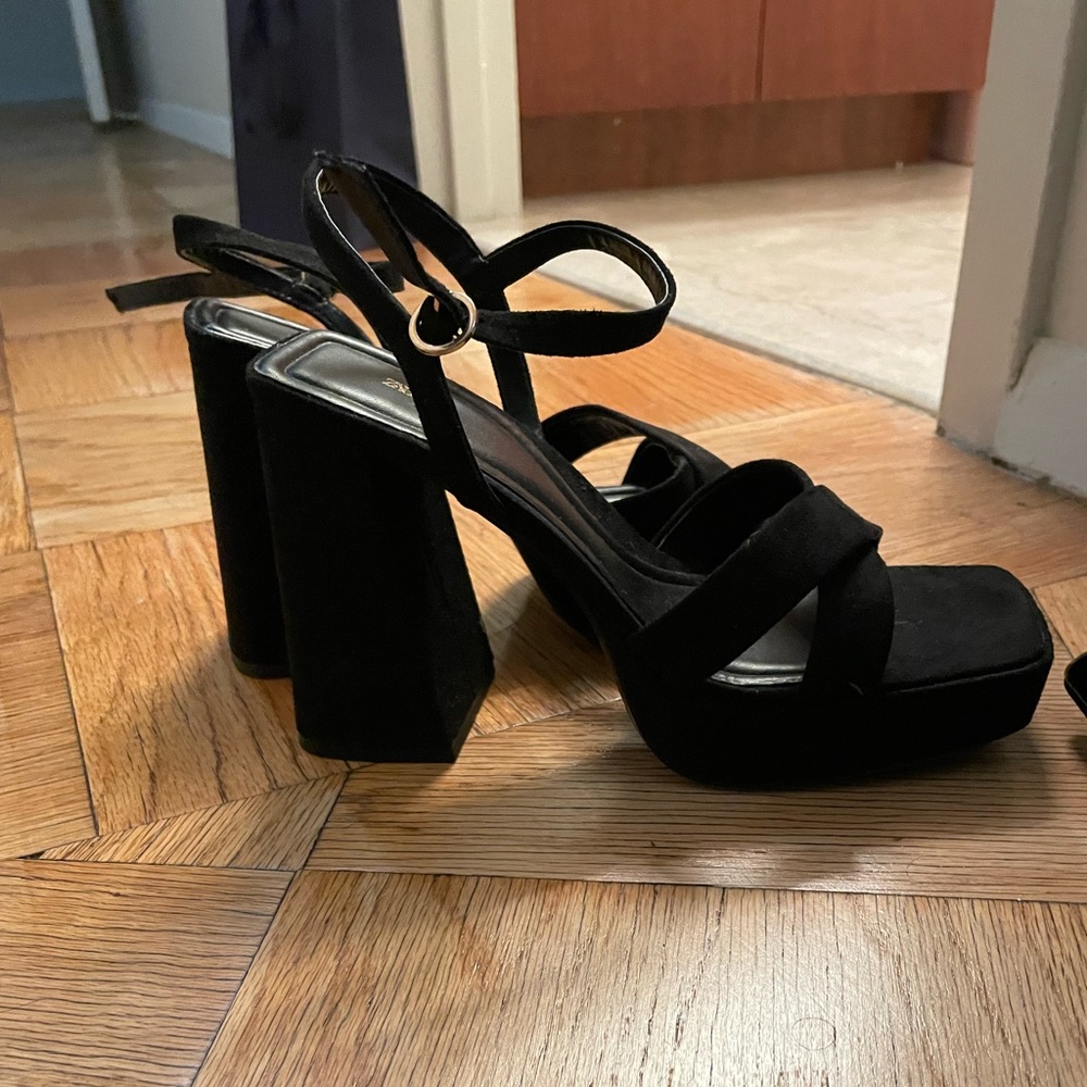 Black platform heels